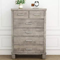 Acekool 6 Drawer Tall Dresser, Modern Chest with Metal Handles, Vertical Storage Organizer for Bedroom and Closet