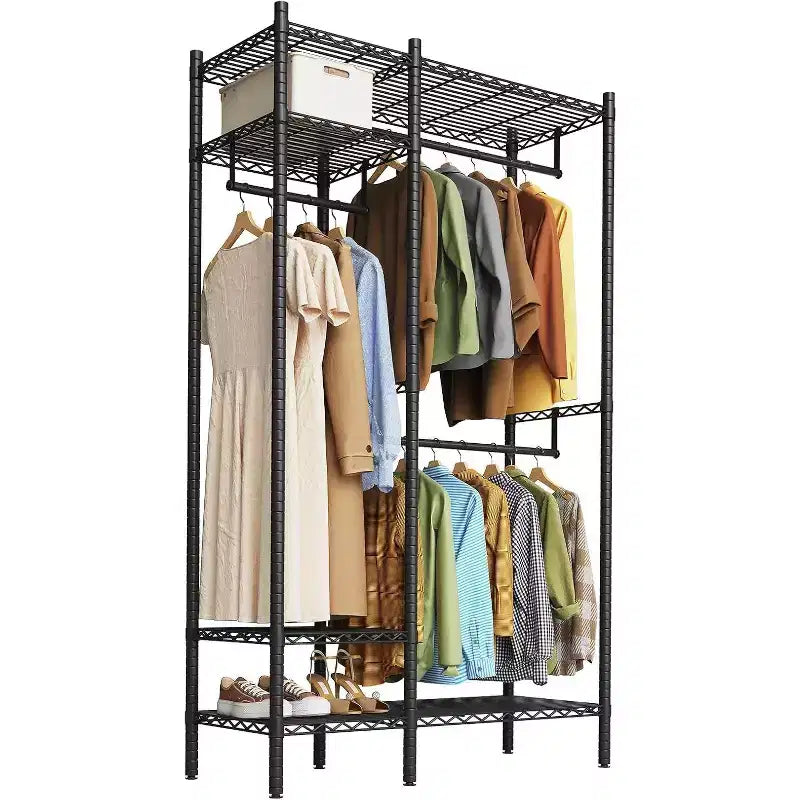 Independent Clothes Hanger for Dormitory Wardrobe, Portable 4-layer Non-built-in Wardrobe System, Maximum Load Capacity 800 Pounds