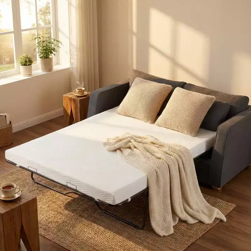 Dyonery 4 Gel Memory Foam Materasso di Ricambio per Divano Letto, Materasso per Divano Letto Estraibile con Fodera Lavabile, CertiPUR-US