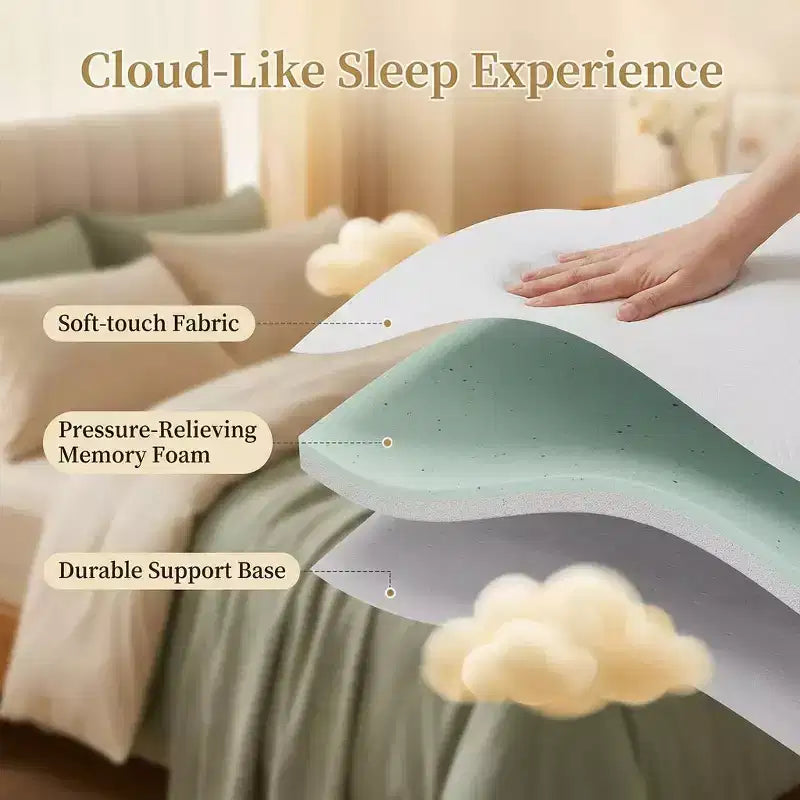Dyonery 4 Gel Memory Foam Materasso di Ricambio per Divano Letto, Materasso per Divano Letto Estraibile con Fodera Lavabile, CertiPUR-US