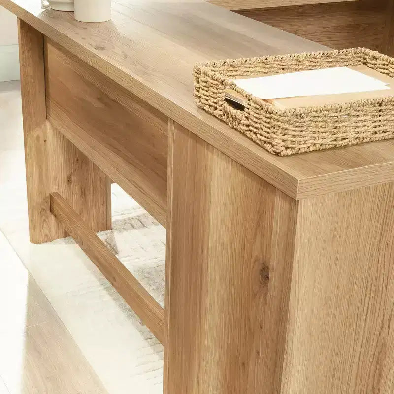 Scrivania angolare con cassetti – Legno rustico stile "Farmhouse", Marrone, 65"x60"