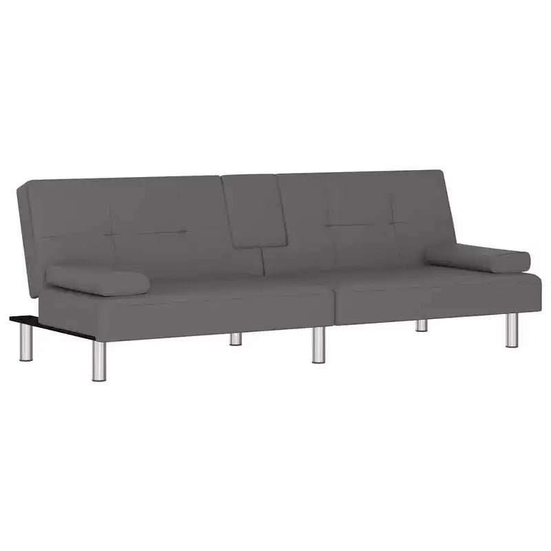 vidaXL Divano letto, Divano letto pieghevole con portabicchieri, Ecopelle