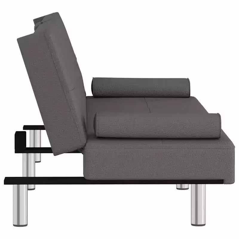 vidaXL Divano letto, Divano letto pieghevole con portabicchieri, Ecopelle