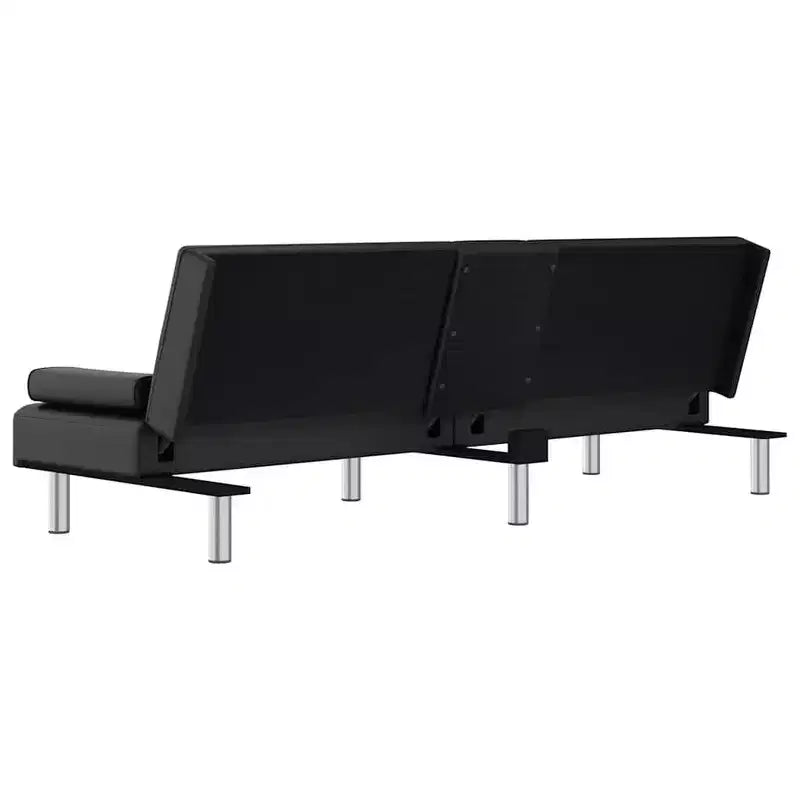 vidaXL Divano letto, Divano letto pieghevole con portabicchieri, Ecopelle