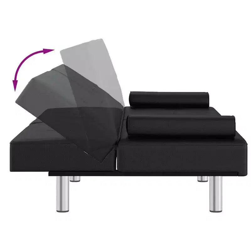 vidaXL Divano letto, Divano letto pieghevole con portabicchieri, Ecopelle