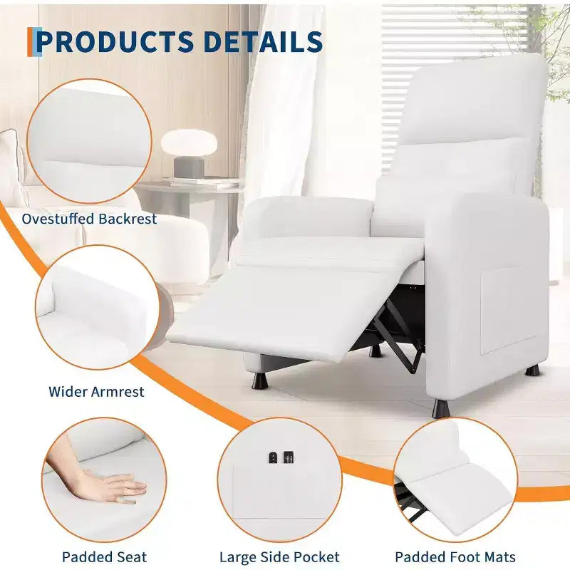 Poltrona Reclinabile Elettrica Acekool con Massaggio, Riscaldamento, Tasche portaoggetti e USB, Poltrona per Home Theater in Similpelle