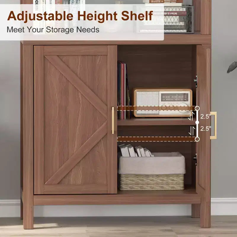 Libreria a 5 Ripiani, Scaffale per Libri Alto 180cm con Spazio di Archiviazione e Ripiani, Libreria in Stile Rustico per Soggiorno, Ufficio, Cucina