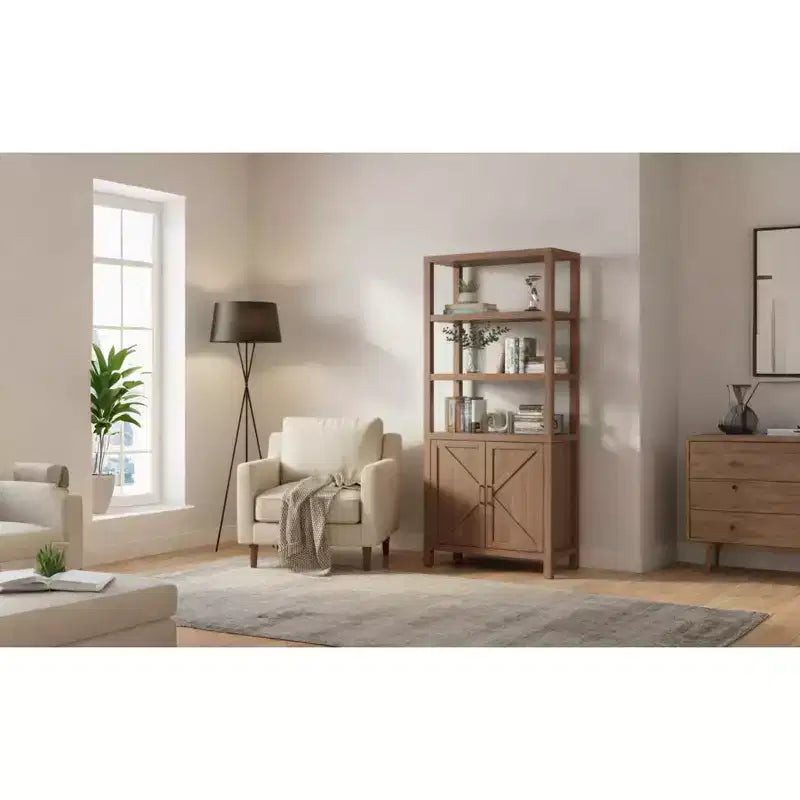 Libreria a 5 Ripiani, Scaffale per Libri Alto 180cm con Spazio di Archiviazione e Ripiani, Libreria in Stile Rustico per Soggiorno, Ufficio, Cucina