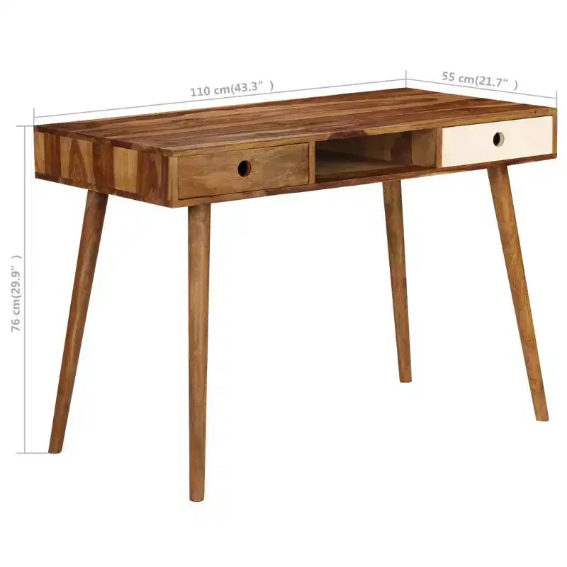 vidaXL Scrivania 110x55x76 cm Legno Massello di Acacia
