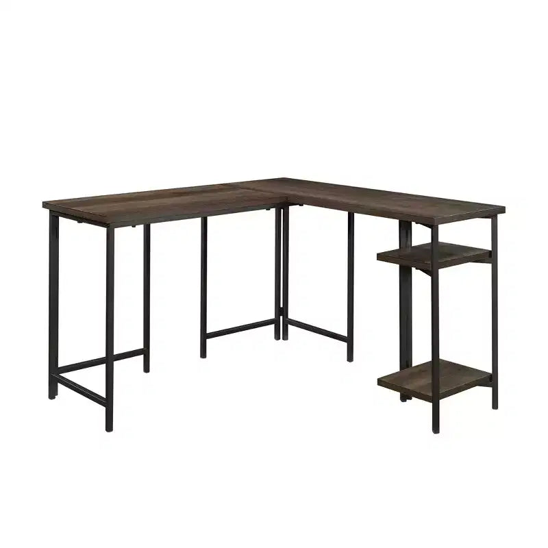 Scrivania da ufficio GDFStudio Willow Rustic in legno con ripiani regolabili