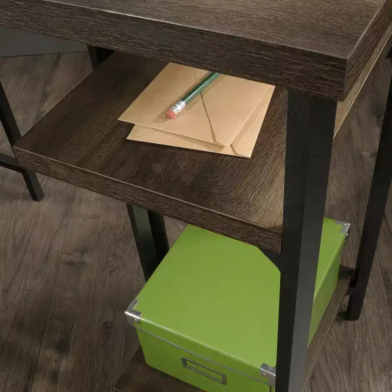 Scrivania da ufficio GDFStudio Willow Rustic in legno con ripiani regolabili