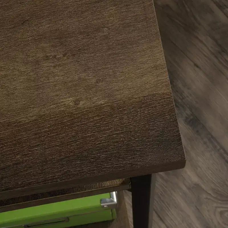 Scrivania da ufficio GDFStudio Willow Rustic in legno con ripiani regolabili
