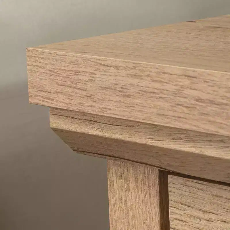 Comodino moderno GDFStudio Nolan in legno con cassetto e ripiano aperto