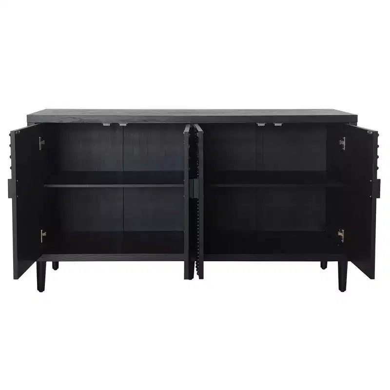 GDFStudio Modern 59, Credenza con Accenti Nailhead, 4 Ante e 2 Ripiani Regolabili