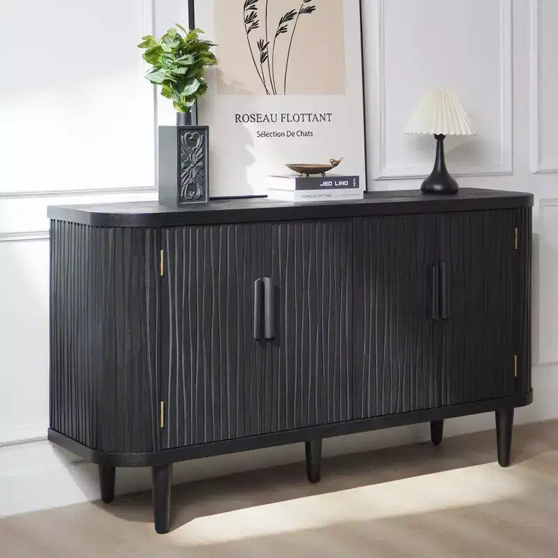 GDFStudio Yume 59 Mobile Contenitore Moderno in Legno con 4 Ante e 2 Ripiani Regolabili