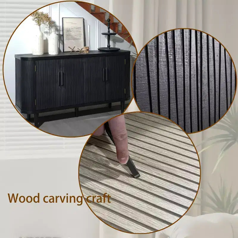 GDFStudio Yume 59 Mobile Contenitore Moderno in Legno con 4 Ante e 2 Ripiani Regolabili