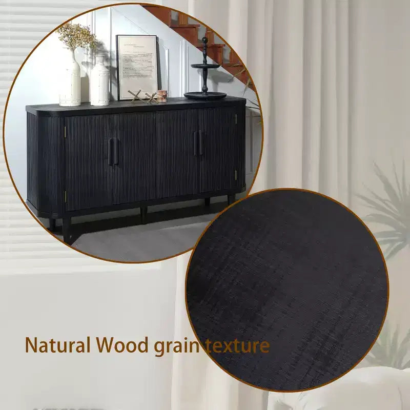 GDFStudio Yume 59 Mobile Contenitore Moderno in Legno con 4 Ante e 2 Ripiani Regolabili