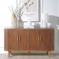 GDFStudio Beli 59 Rustic Accent Storage Cabinet with 4 Doors and 2 Adjustable Shelves