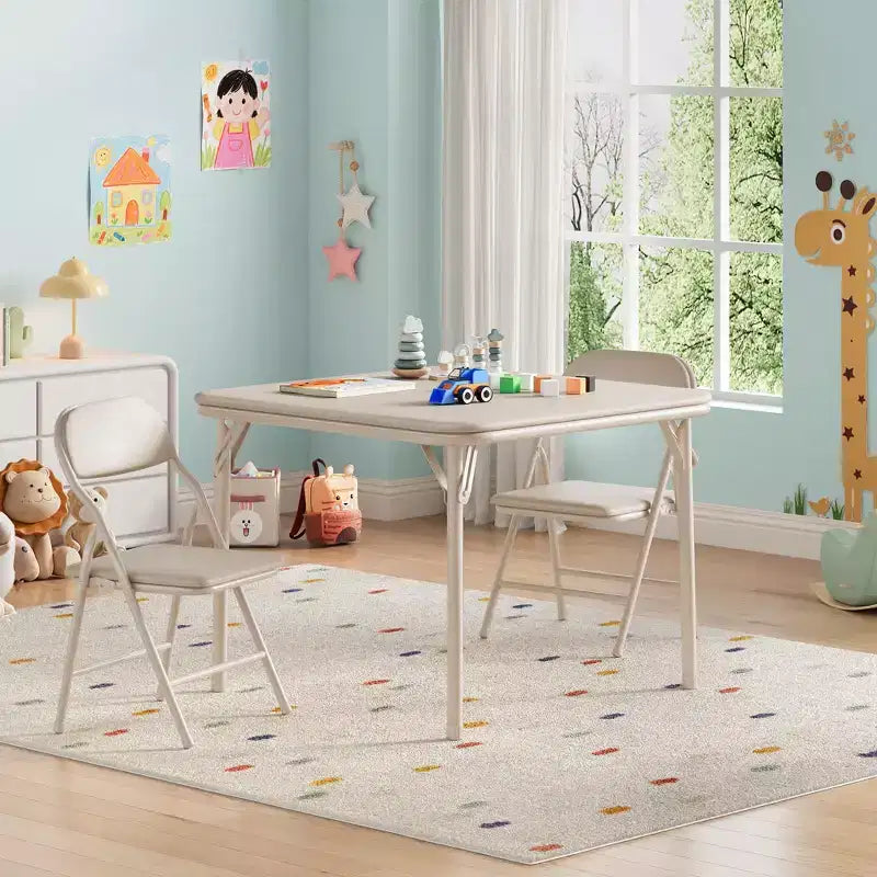 Set Tavolo Pieghevole e Sedie, Set Tavolo e Sedie per Bambini e Bambine per Sala da Pranzo, Asilo Nido, Aule