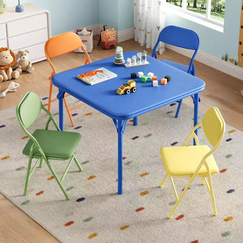 Set Tavolo Pieghevole e Sedie, Set Tavolo e Sedie per Bambini e Bambine per Sala da Pranzo, Asilo Nido, Aule