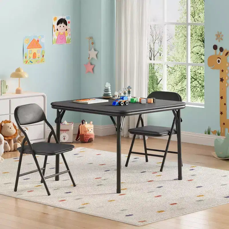 Set Tavolo Pieghevole e Sedie, Set Tavolo e Sedie per Bambini e Bambine per Sala da Pranzo, Asilo Nido, Aule