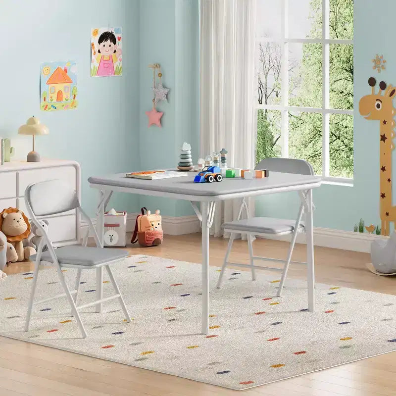 Set Tavolo Pieghevole e Sedie, Set Tavolo e Sedie per Bambini e Bambine per Sala da Pranzo, Asilo Nido, Aule