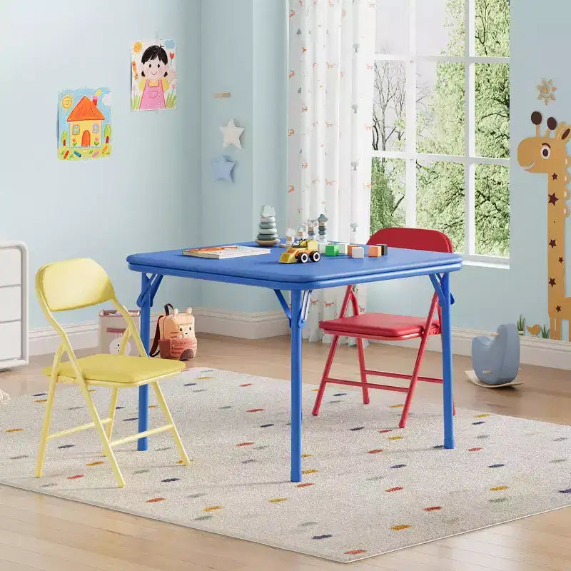 Set Tavolo Pieghevole e Sedie, Set Tavolo e Sedie per Bambini e Bambine per Sala da Pranzo, Asilo Nido, Aule