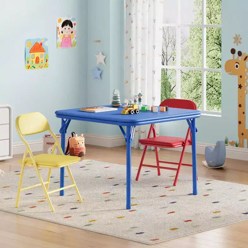 Set Tavolo Pieghevole e Sedie, Set Tavolo e Sedie per Bambini e Bambine per Sala da Pranzo, Asilo Nido, Aule