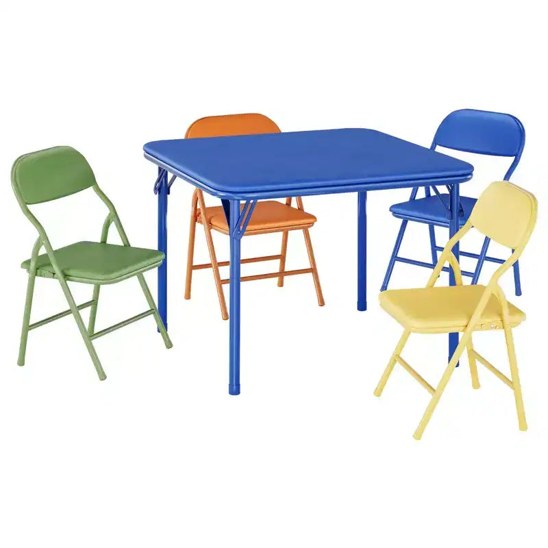 Set Tavolo Pieghevole e Sedie, Set Tavolo e Sedie per Bambini e Bambine per Sala da Pranzo, Asilo Nido, Aule