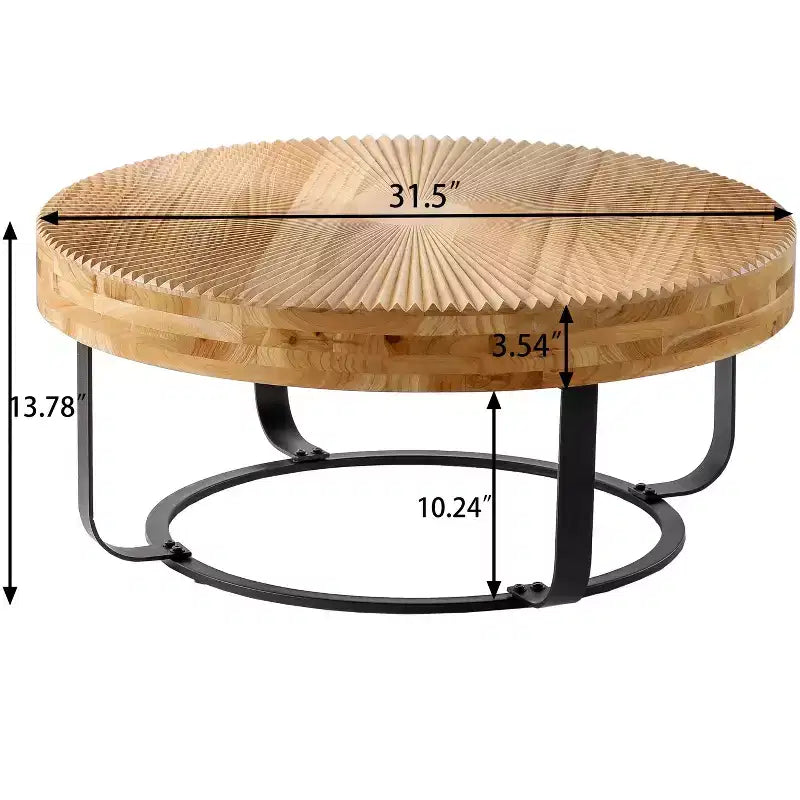 TUYOHW 33.86 Tavolino da caffè retrò con piano a ribalta e gambe in metallo, elegante tavolino laterale per soggiorno, tavolino rotondo, capacità di 220 libbre, decorazione per la casa