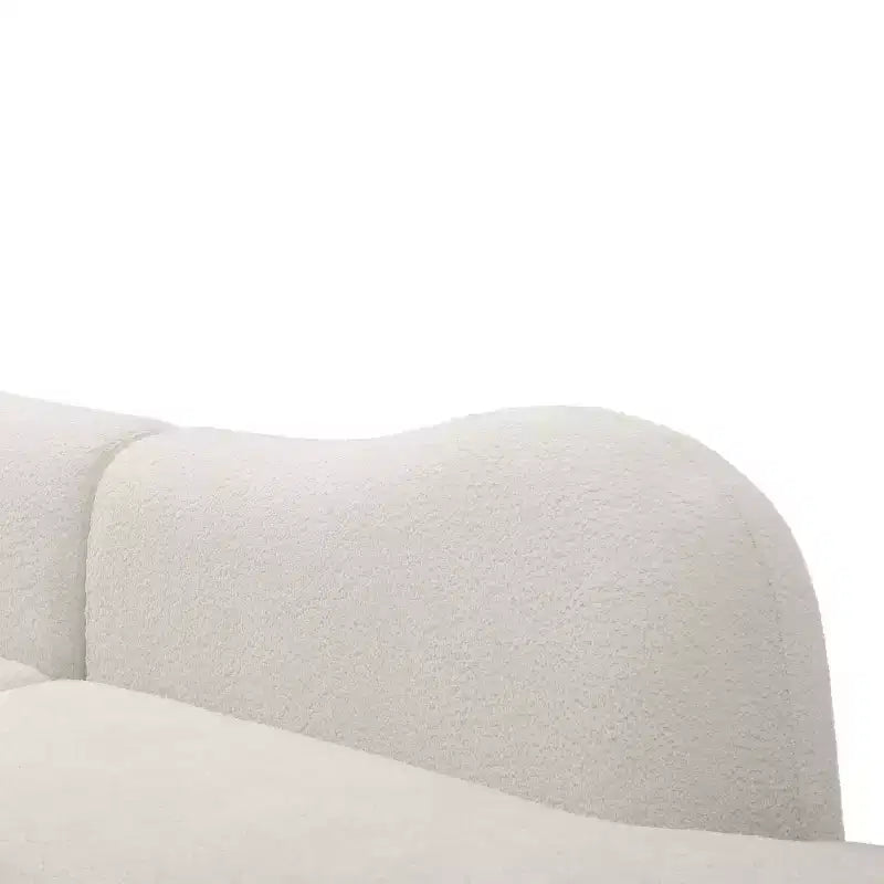 Divano Componibile Moderno Curvo con Rivestimento in Bouclé, Divano Componibile a Nuvola a 3 Posti con 2 Cuscini per Soggiorno e Camera da Letto - Panipeachy