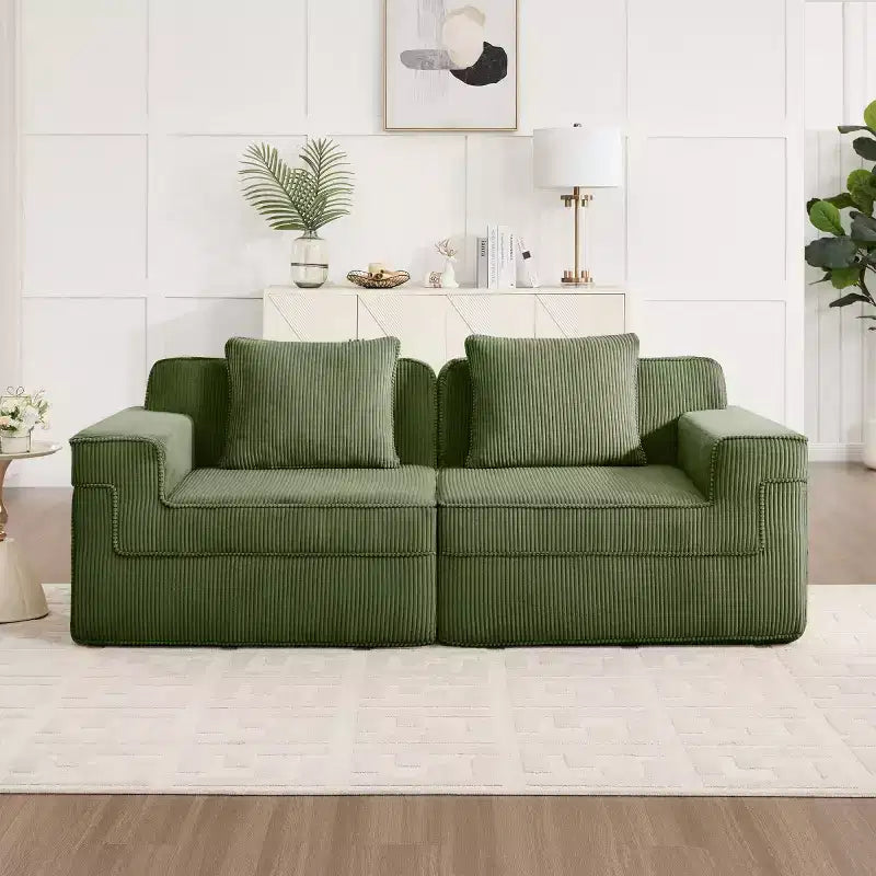Divano componibile modulare piccolo, divanetto in velluto a coste con seduta profonda, divano componibile moderno a nuvola per soggiorno, camera da letto o appartamento-Panipeachy