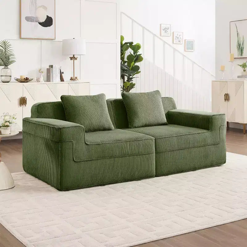 Divano componibile modulare piccolo, divanetto in velluto a coste con seduta profonda, divano componibile moderno a nuvola per soggiorno, camera da letto o appartamento-Panipeachy