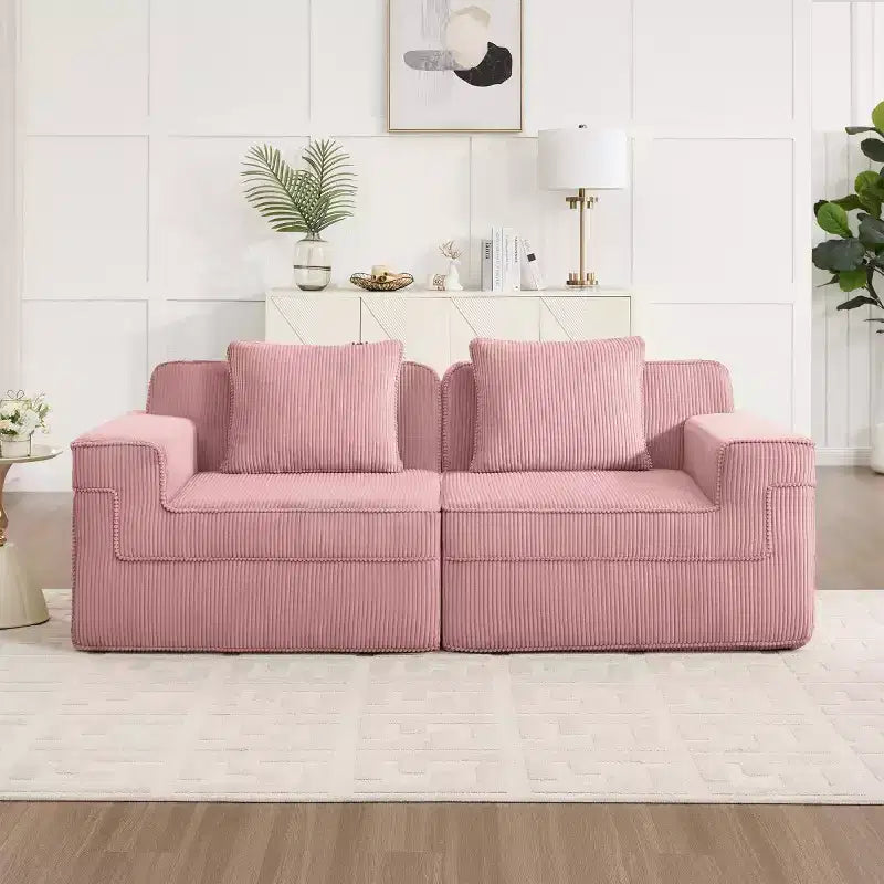 Divano componibile modulare piccolo, divanetto in velluto a coste con seduta profonda, divano componibile moderno a nuvola per soggiorno, camera da letto o appartamento-Panipeachy