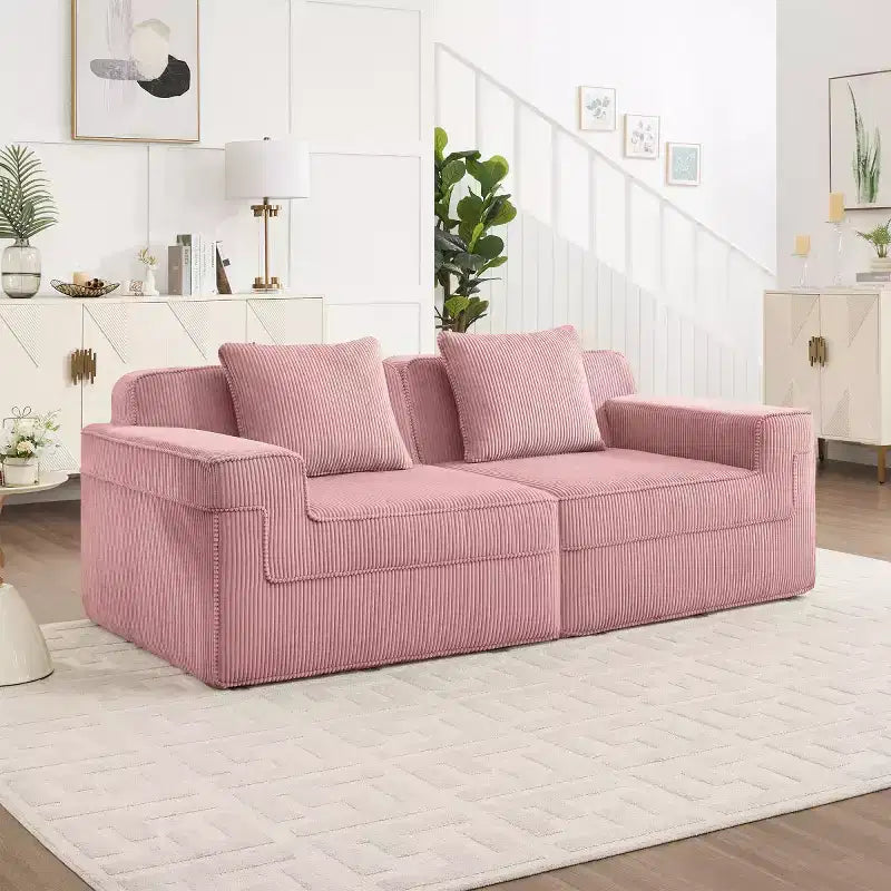 Divano componibile modulare piccolo, divanetto in velluto a coste con seduta profonda, divano componibile moderno a nuvola per soggiorno, camera da letto o appartamento-Panipeachy
