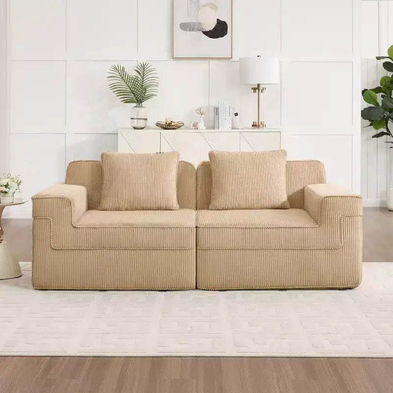 Divano componibile modulare piccolo, divanetto in velluto a coste con seduta profonda, divano componibile moderno a nuvola per soggiorno, camera da letto o appartamento-Panipeachy