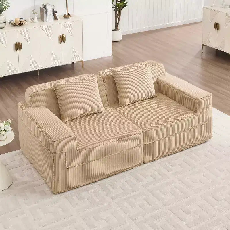 Divano componibile modulare piccolo, divanetto in velluto a coste con seduta profonda, divano componibile moderno a nuvola per soggiorno, camera da letto o appartamento-Panipeachy