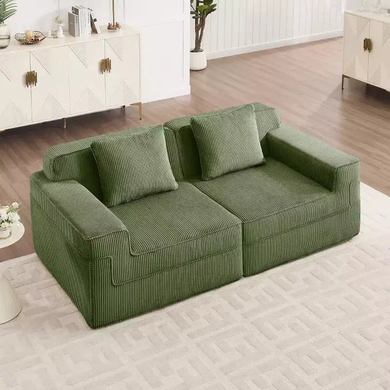 Divano componibile modulare piccolo, divanetto in velluto a coste con seduta profonda, divano componibile moderno a nuvola per soggiorno, camera da letto o appartamento-Panipeachy