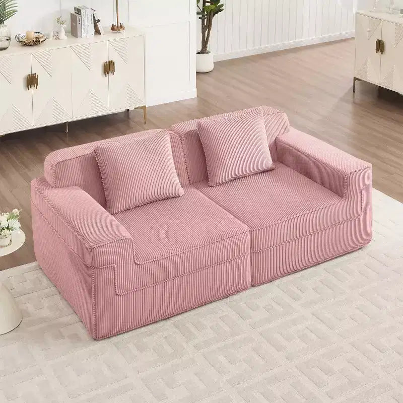 Divano componibile modulare piccolo, divanetto in velluto a coste con seduta profonda, divano componibile moderno a nuvola per soggiorno, camera da letto o appartamento-Panipeachy