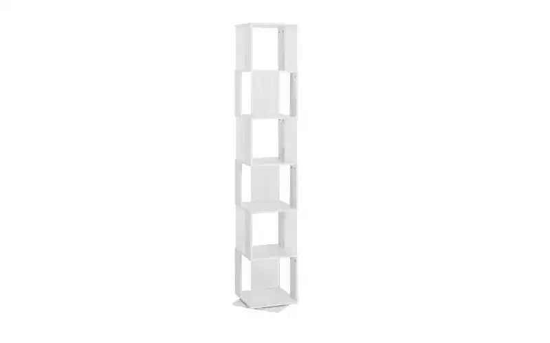 TUYOHW Rotating Wood Corner Bookshelves,Vertical Bookshelf with Acrylic Plate,Multi-Function Vertical Bookcases for Small Space,Office