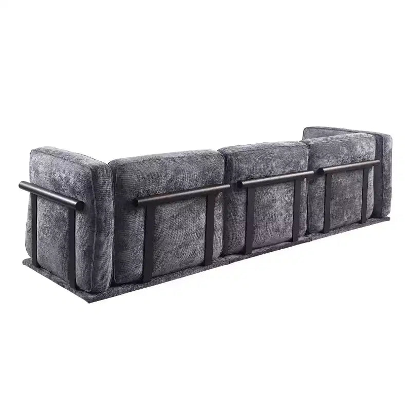 Divano componibile modulare a 3 posti oversize – Divano moderno in velluto effetto nuvola, struttura in legno e metallo