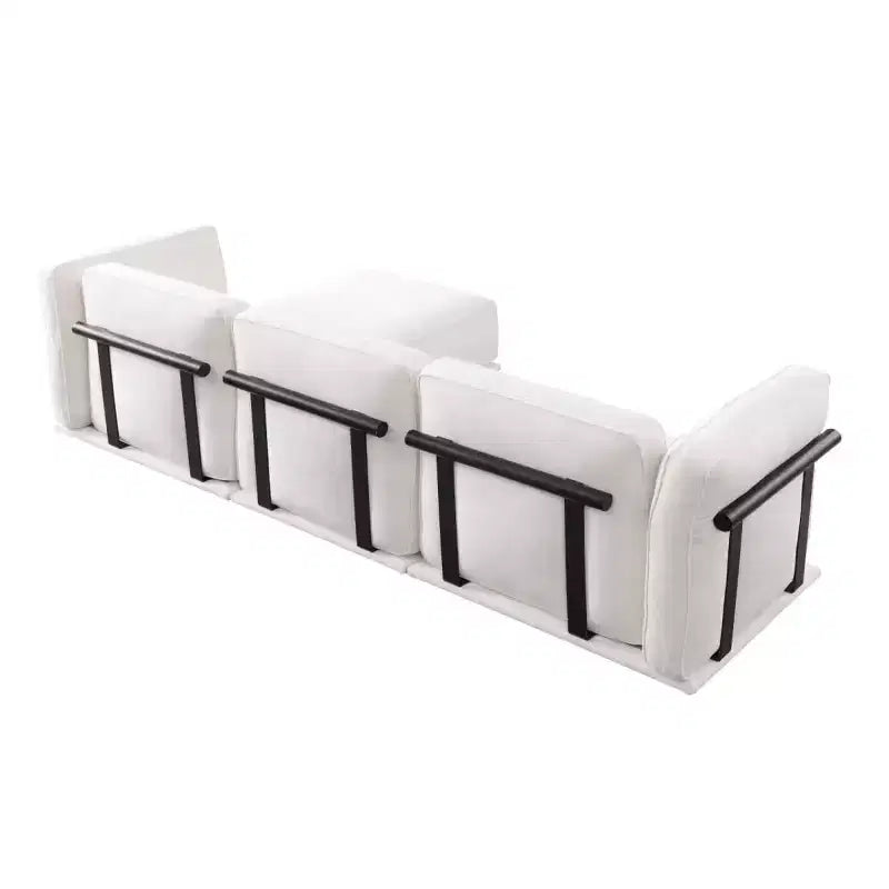 Divano componibile modulare a 3 posti oversize – Divano moderno in velluto effetto nuvola, struttura in legno e metallo