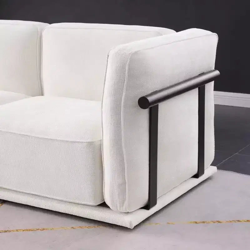 Divano componibile modulare a 3 posti oversize – Divano moderno in velluto effetto nuvola, struttura in legno e metallo