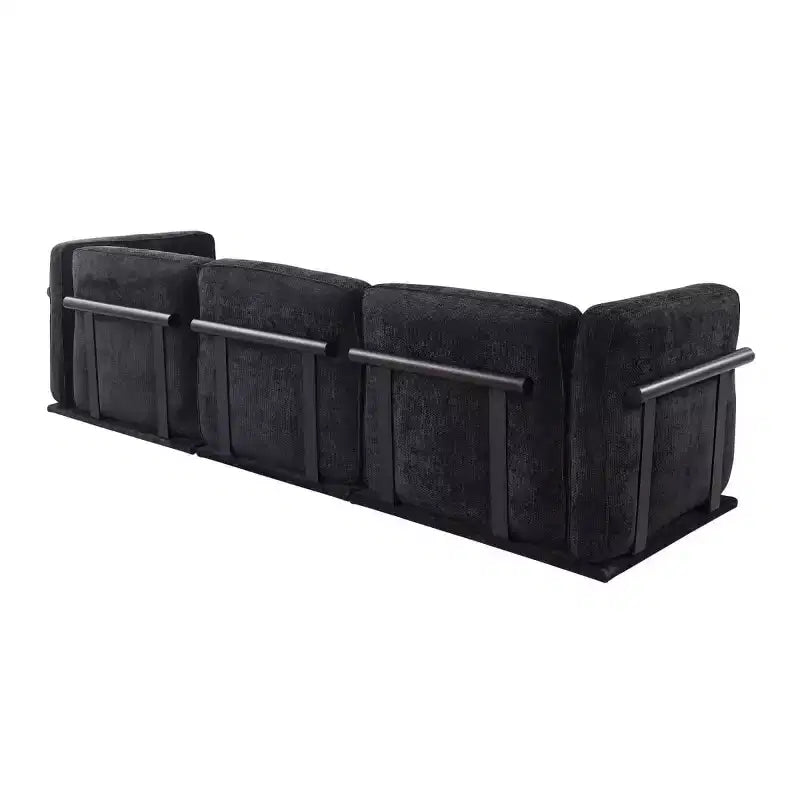 Divano componibile modulare a 3 posti oversize – Divano moderno in velluto effetto nuvola, struttura in legno e metallo