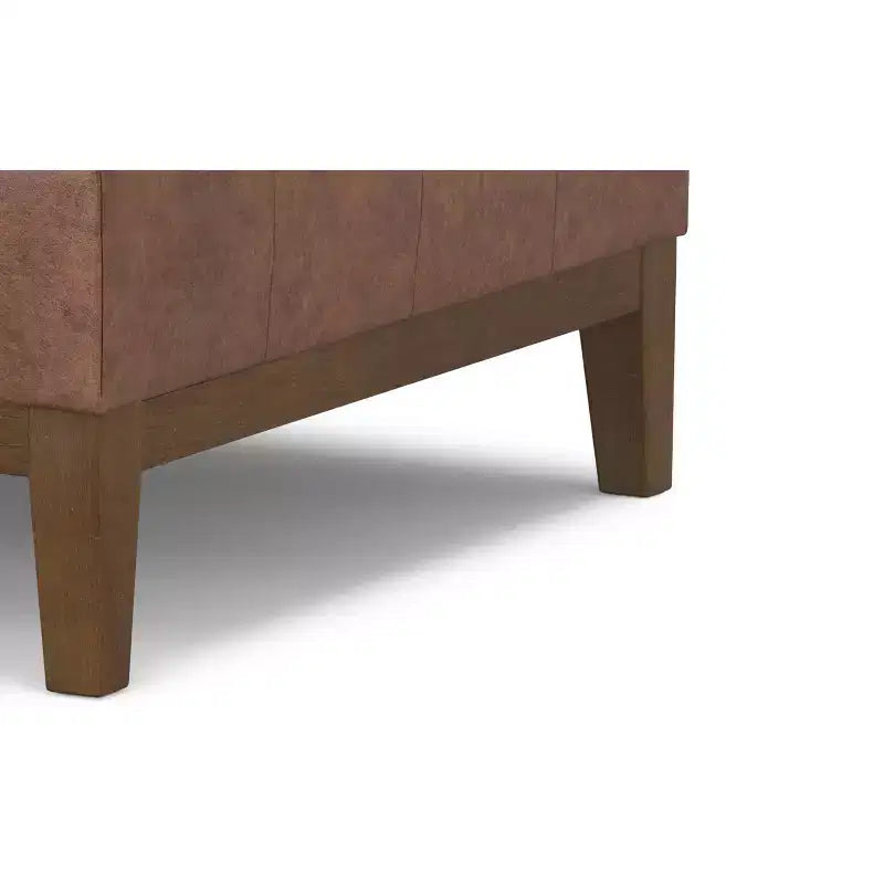 Pouf/ottomano contenitore quadrato contemporaneo Lancaster, largo 91 cm, in similpelle vegana