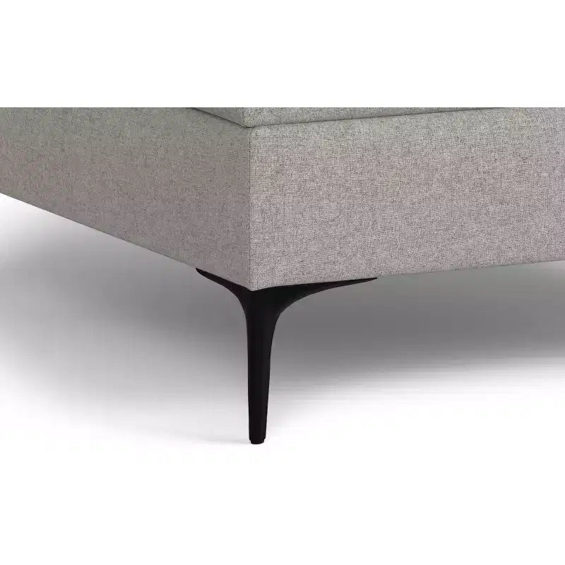Lilah Poggiapiedi Contenitore Contemporaneo Quadrato Mid Century Largo 91 cm con Coperchio Sollevabile in Lino di Poliestere