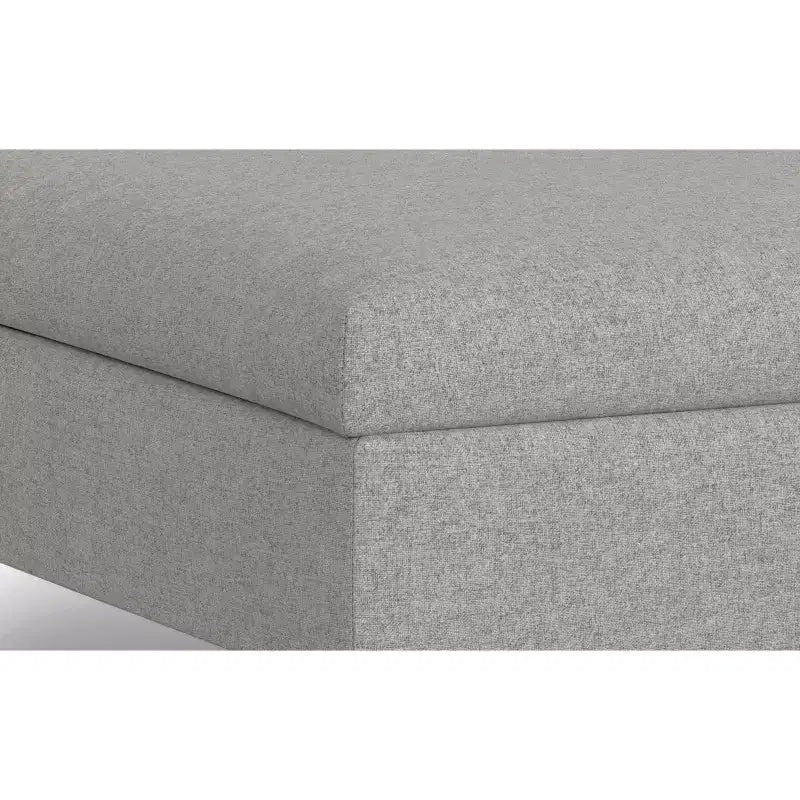 Lilah Poggiapiedi Contenitore Contemporaneo Quadrato Mid Century Largo 91 cm con Coperchio Sollevabile in Lino di Poliestere