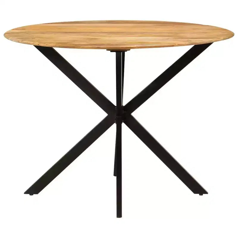 Tavolo da pranzo in legno massello di mango – Naturale e nero, 110x78 cm, robusto telaio in legno duro