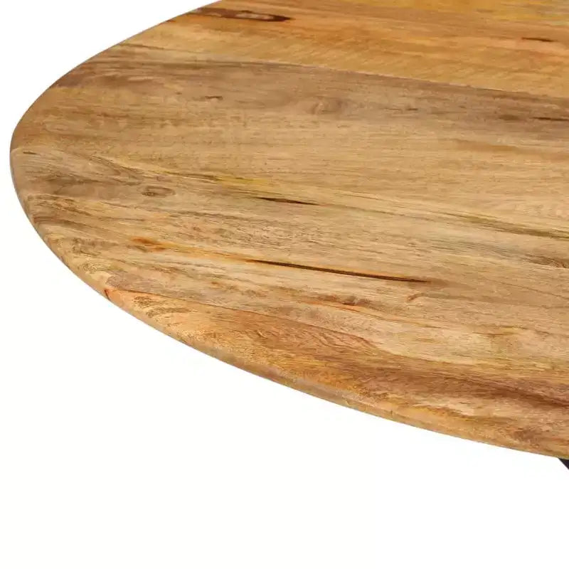 Tavolo da pranzo in legno massello di mango – Naturale e nero, 110x78 cm, robusto telaio in legno duro