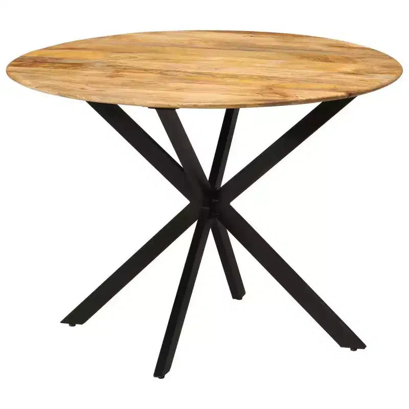 Tavolo da pranzo in legno massello di mango – Naturale e nero, 110x78 cm, robusto telaio in legno duro